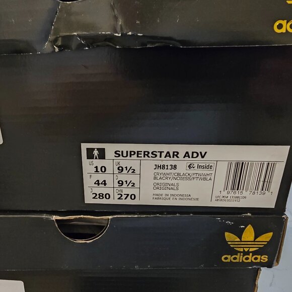 adidas Originals Superstar ADV Crystal White JH8138 Men's Skateboarding Size 10 - Picture 9 of 14